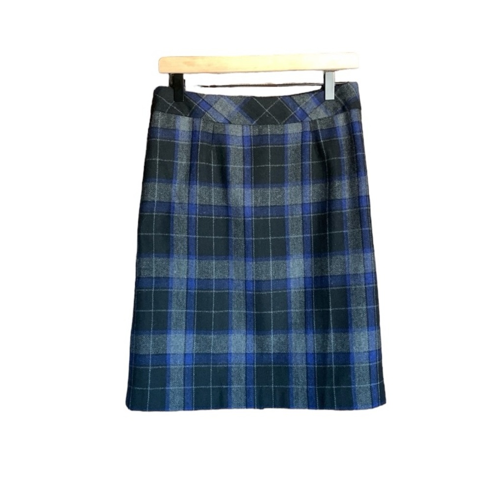 Chadwick’s of Boston womens wool blend plaid pencil skirt size 4 academia preppy